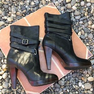 Frye Harlow Multi-Strap Black Boots